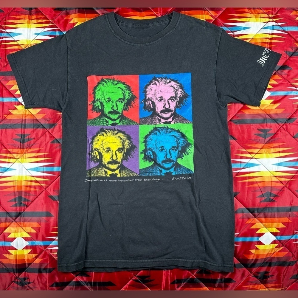 Albert Einstein Med Short Sleeve Tshirt Imagination More Important Knowledge Y2K